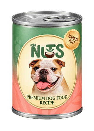 Generic Nuts dog-food can — packaging concept shared across dog recipes